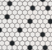 1" Hexagon - Black & White 