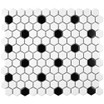 Mavis White and Black Dot Porcelain Hexagon Mosaic