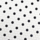 Mavis White and Black Dot Porcelain Hexagon Mosaic