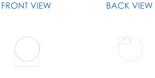 Bethany Collection 24" Gold Round Mirror