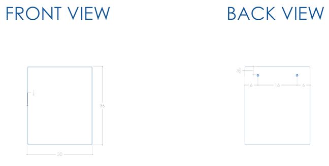 Bethany Collection 30" White Rectangle