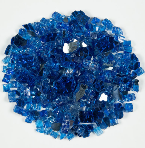 Royal Blue Fire Place Glass Pebbles