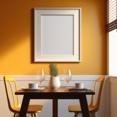 The Yellow and Brown Square Table