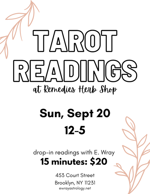 Drop-In Mini TAROT READINGS - Sunday, August 23rd