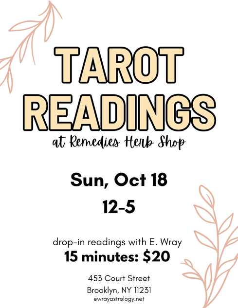 Drop-In Mini TAROT READINGS - Sunday, October 18th