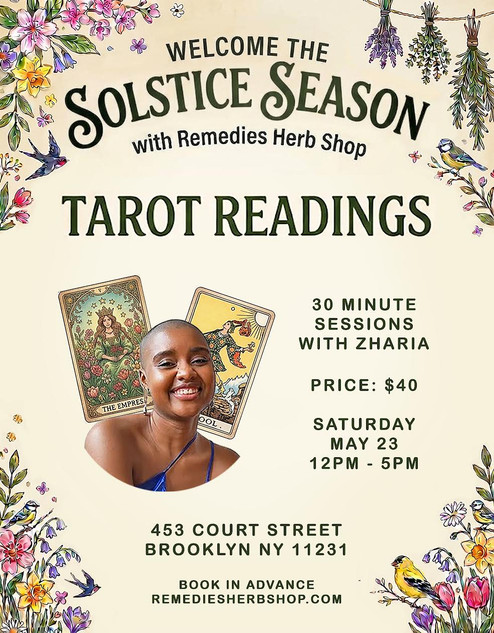 Spring Season Tarot Readings w/ Zharia - Saturday, May 16th