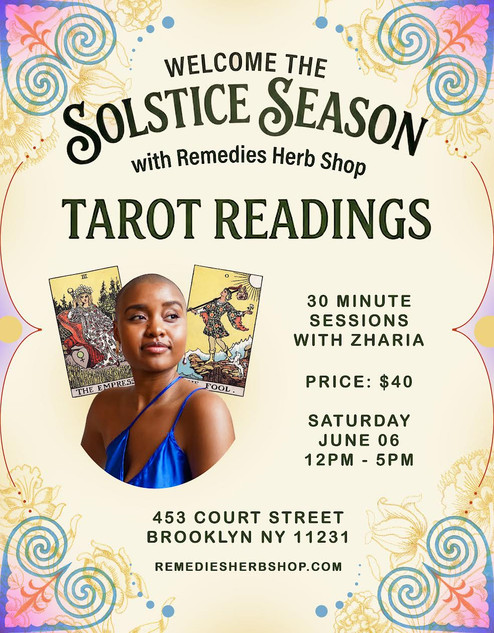 Spring Season Tarot Readings w/ Zharia - Saturday, June 6th