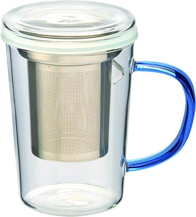 Casaware Tilt & Drip Glass Tea Infuser Mug