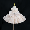 white floral mesh vintage party dress  with bow back view