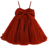 maroon ruffle dress flat lay