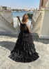 Yuna high low ruffled rhinestone studded dress