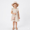Pom-pom straw hat & bag set for kids -Pink
