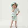 Cherry straw hat & bag set for kids-Blue