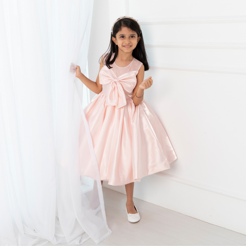 pink dress on kid model pink dress on kid model