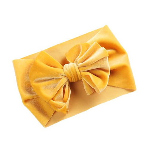 Yellow velvet headband