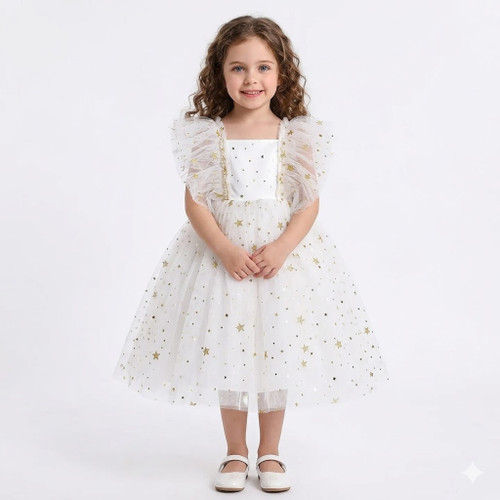 Stella girls white star dress