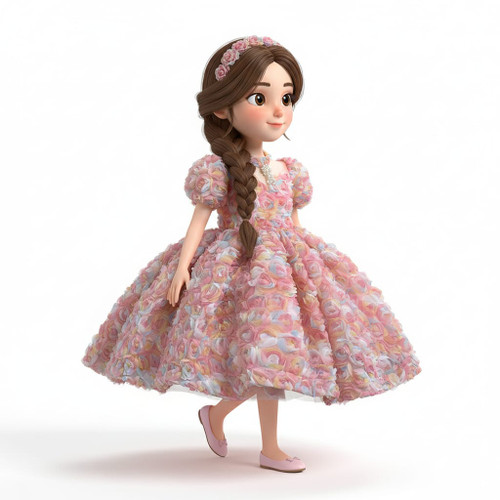 Azelie girls floral party dress