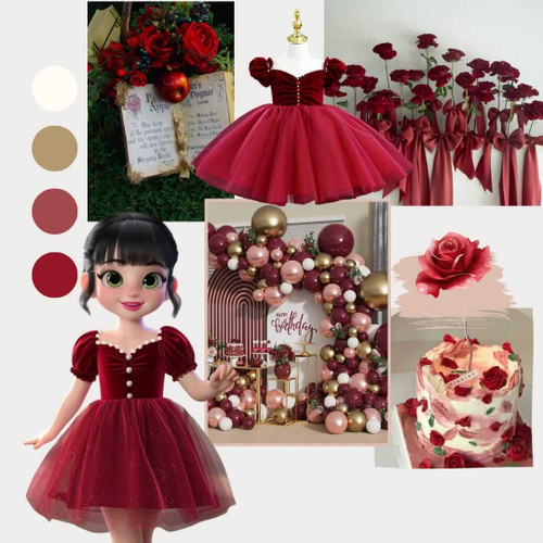 Maria girls red vintage dress