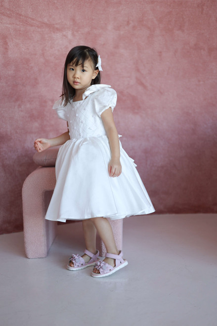 Maisha white flower girl dress