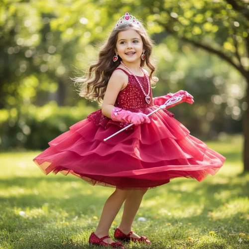 girl in valentina dress and accesories