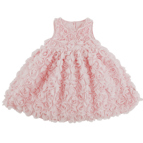 flat lay of pink rose dress