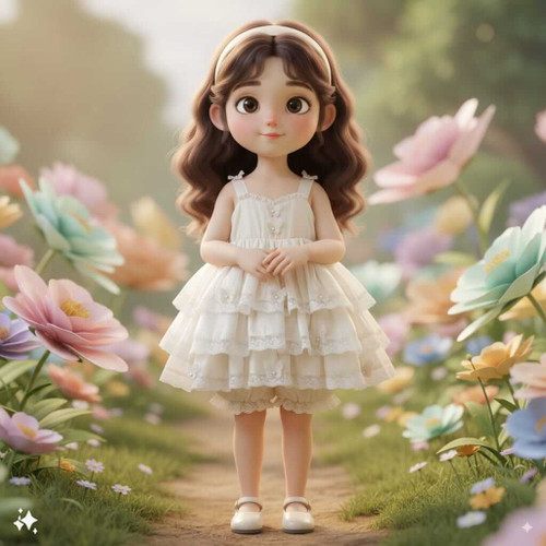 Leia girls white organza Dress