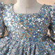 silver sequins dress on mannequin close up