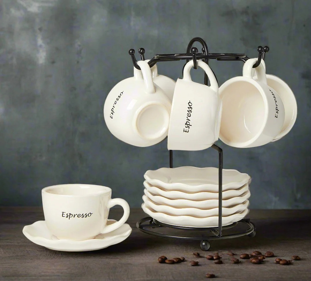 Italian Espresso Set Double Shot Cups - Wedding & Bridal Favor