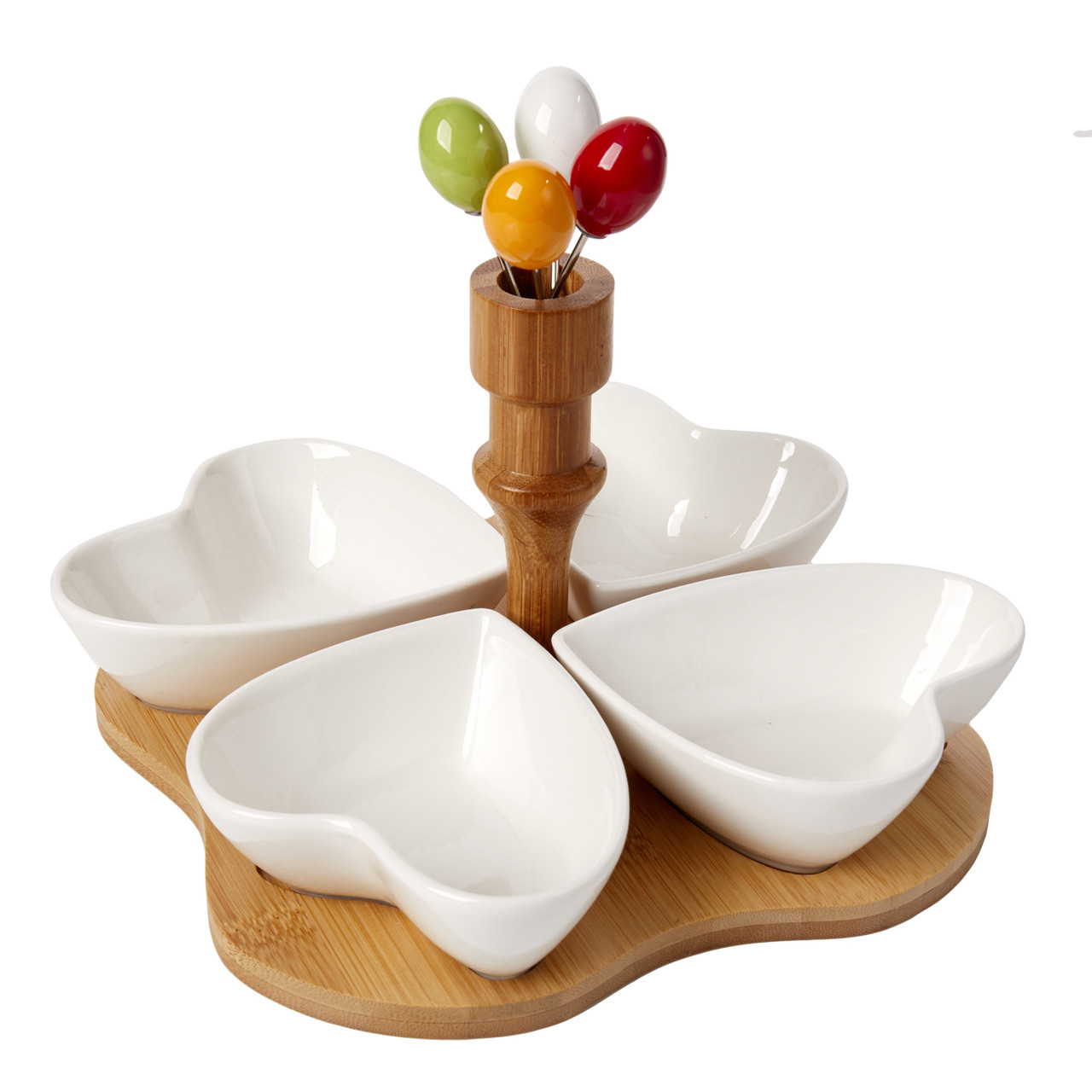 Serving Dish 4 Section Porcelain heart shape - Thumbnail 2