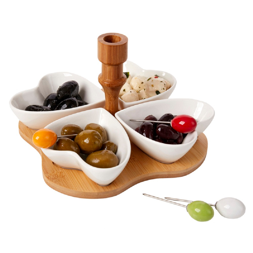 Serving Dish 4 Section Porcelain heart shape