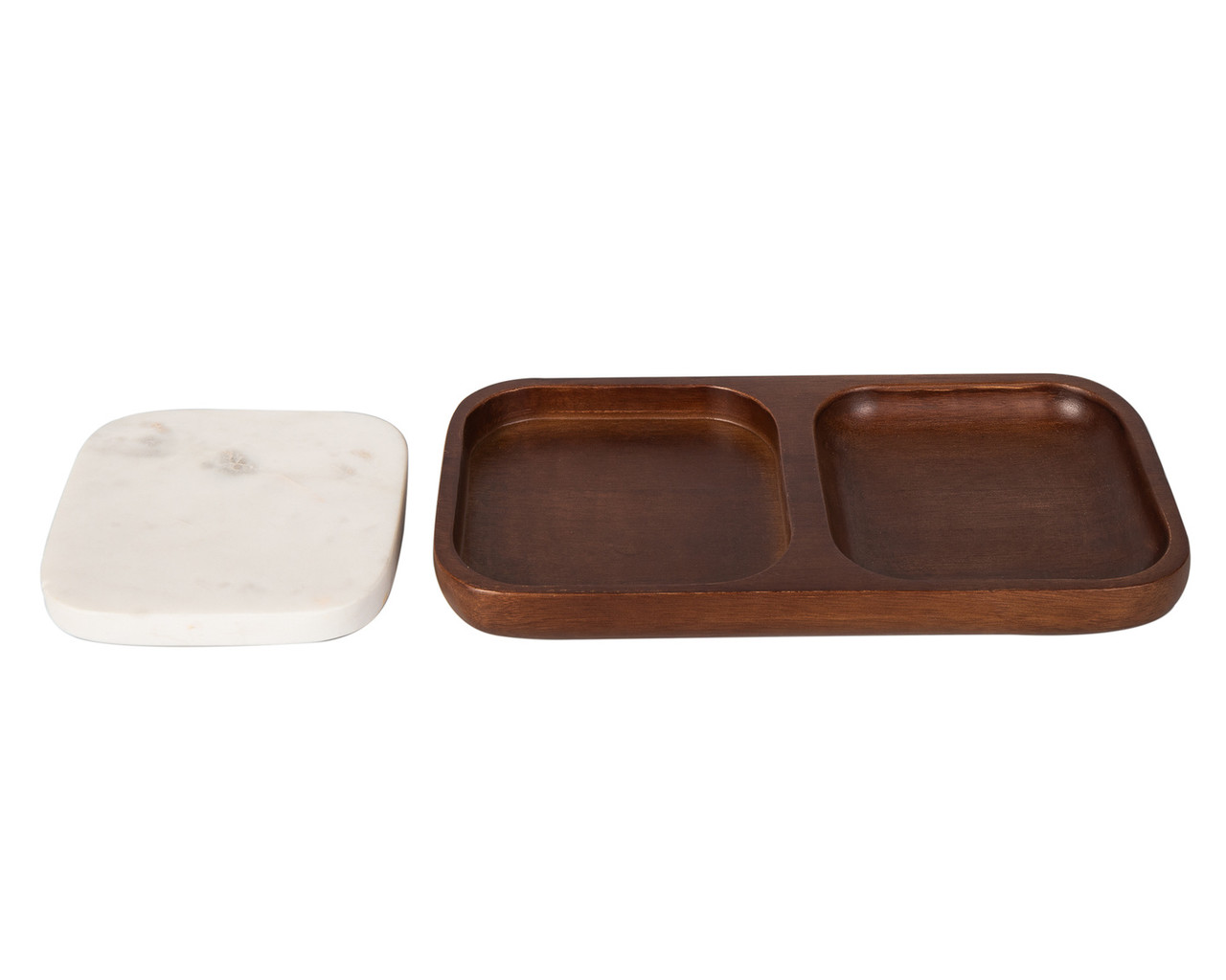 Wood & Marble Coaster Set for Appetizers