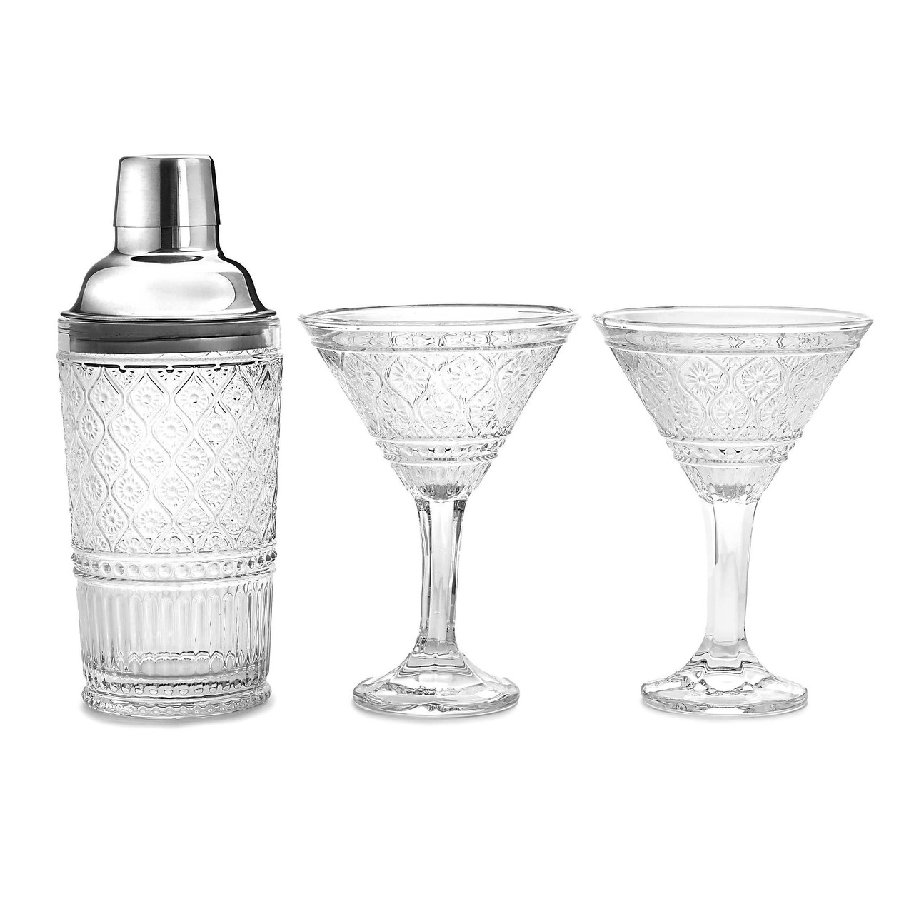 Elegant Cocktail Shaker & Martini Set Crystal Wedding & Bridal Shower Gift