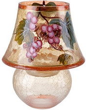Murano Cracked Glass Lamp Candle Holder
