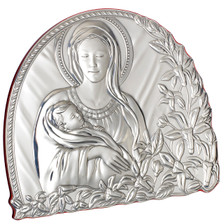 Madonna Mother and Child Sterling Silver Argento Religious Icon Plaque Madonna Mother and Child Sterling Silver Argento Religious Icon Plaque