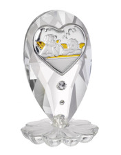 Guardian Angels in 925 Silver on Italian Crystal Base