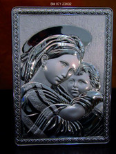 Orthodox Madonna with Child Sterling Silver Plaque
