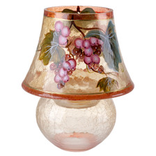 Cracked Glass Tealight Candle Holder Grape Decor