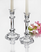 Crystal Candle Stick Pair Octagon Crystal Candle Stick Pair Octagon