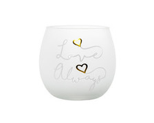Love Always Frost Votive Glass