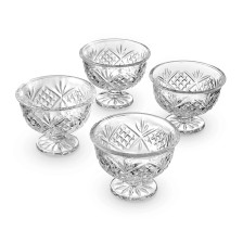 Crystal Ice Cream Bowls Set of 4 – Elegant Dessert Bowls for Weddings & Showers
