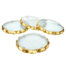 A crystal gold edge, wine coaster perfect for wedding favors and bridal showers favors A crystal gold edge, wine coaster perfect for wedding favors and bridal showers favors