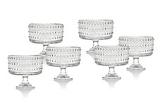 Crystal Pedestal Bowl Set of 6 – Elegant Dessert Bowls for Weddings & Showers