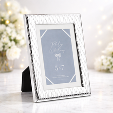 Silver 5x7 photo frame personalized wedding favor bridal shower keepsake elegant table décor