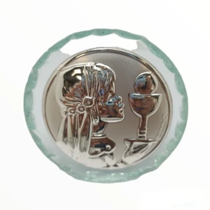 Italian Argento Communion Girl  Crystal Religious Icon