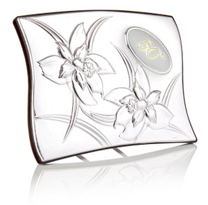 50th Anniversary Plaque 925 Silver Argento  w, Wood Backing