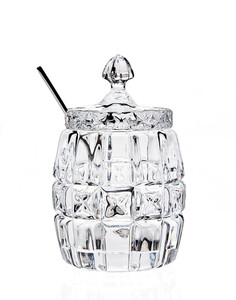 Crystal Honey Jar With Serving Spoon
