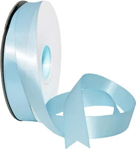 Satin Ribbon Single Face Light Blue 1/2 inch 100 Yards