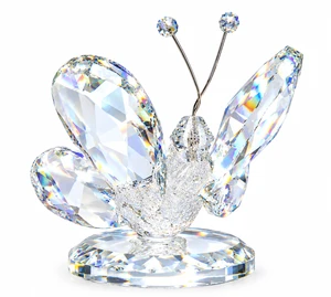 Clear Crystal Butterfly Baptism Favor, Wedding Favor & Bridal Shower Favor with Faceted Wings and Crystal Base