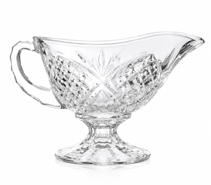Crystal gravy boat serving dish, elegant wedding favor and bridal shower gift idea