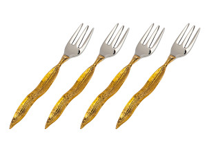 Leaf Dessert Crumpled Forks (Set of 4)